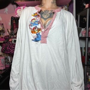 Vintage Retro Disney Winnie The Pooh Bear Tigger Eeyore Rabbit Nightgown LargeXL